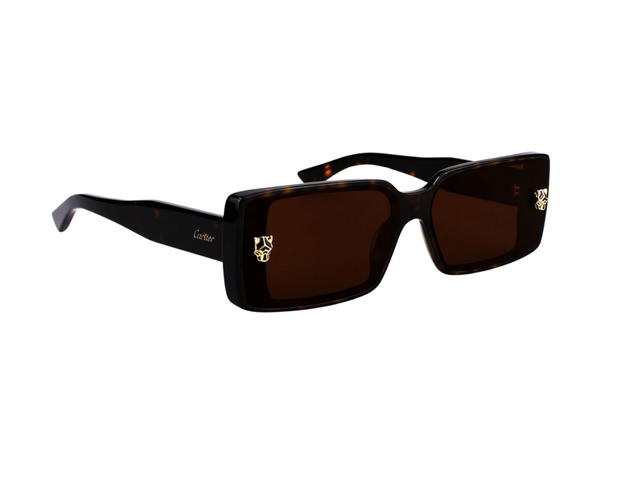 Cartier Cartier CT0358S-002-64 Sunglasses In Havana Acatate Frame With Brown Lenses - view 3