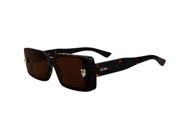 Cartier Cartier CT0358S-002-64 Sunglasses In Havana Acatate Frame With Brown Lenses - view 5