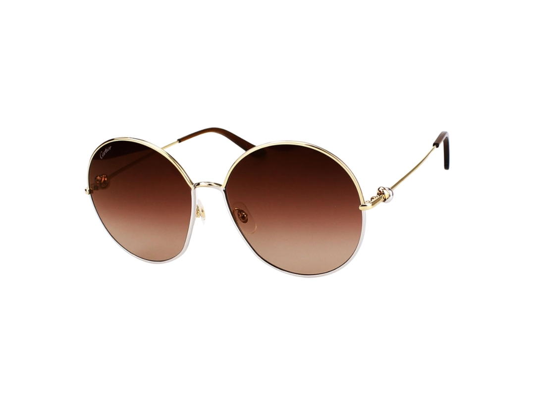 Cartier Cartier CT0360S-002-61 Sunglasses In Gold-Plate Frame With Brown Gradient Lenses