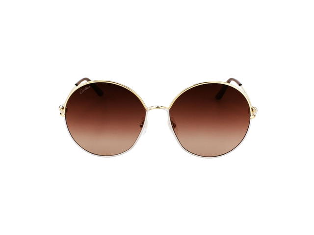 Cartier Cartier CT0360S-002-61 Sunglasses In Gold-Plate Frame With Brown Gradient Lenses - view 2