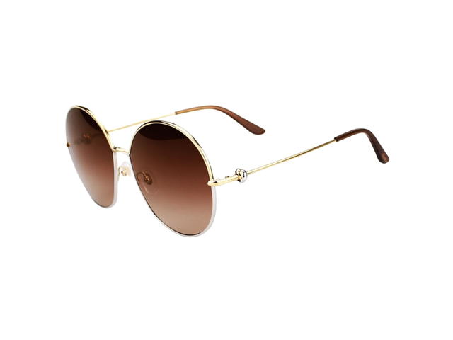 Cartier Cartier CT0360S-002-61 Sunglasses In Gold-Plate Frame With Brown Gradient Lenses - view 5