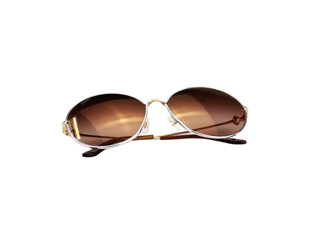 Cartier Cartier CT0360S-002-61 Sunglasses In Gold-Plate Frame With Brown Gradient Lenses - view 6