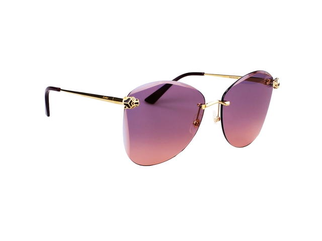 Cartier Cartier CT0398S-003 Sunglasses In Gold-Plate Frame With Purple Gradient Lenses - view 3