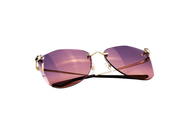Cartier Cartier CT0398S-003 Sunglasses In Gold-Plate Frame With Purple Gradient Lenses - view 6