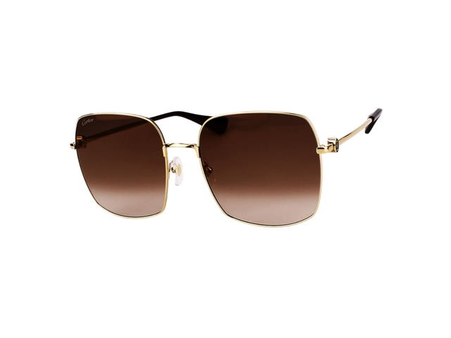 Cartier Cartier CT0401S-002-60 Sunglasses In Yellow Gold Titanium Frame With Brown Gradient Lenses - view 1