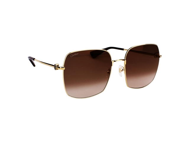 Cartier Cartier CT0401S-002-60 Sunglasses In Yellow Gold Titanium Frame With Brown Gradient Lenses - view 3