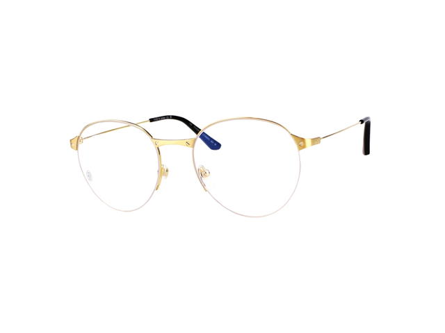 Cartier Cartier CT0405O-001-52 Glasses In Gold-Plate Frame With Mirror Lenses - view 1