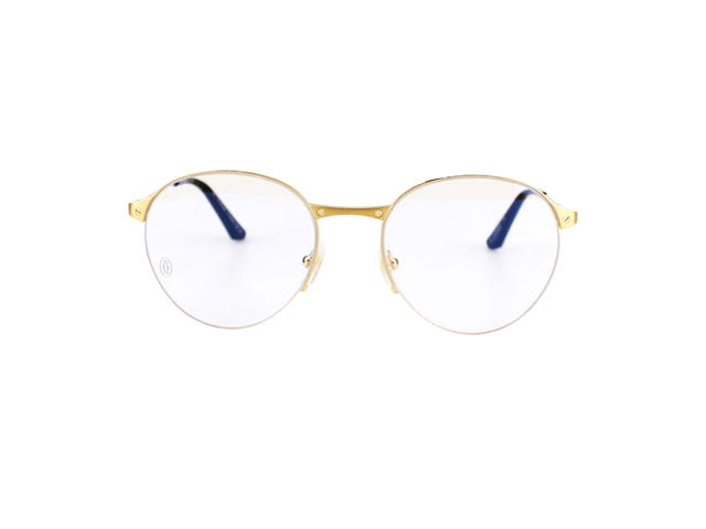 Cartier Cartier CT0405O-001-52 Glasses In Gold-Plate Frame With Mirror Lenses - view 2