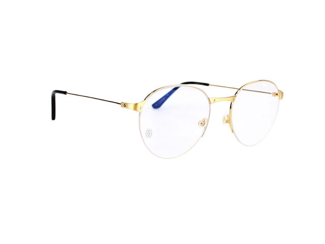 Cartier Cartier CT0405O-001-52 Glasses In Gold-Plate Frame With Mirror Lenses - view 3