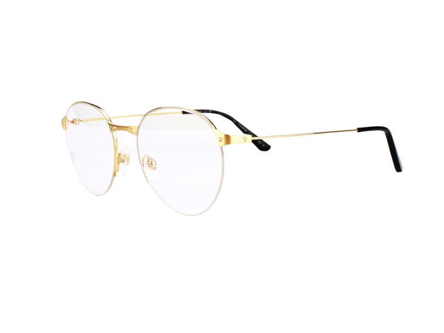 Cartier Cartier CT0405O-001-52 Glasses In Gold-Plate Frame With Mirror Lenses - view 5