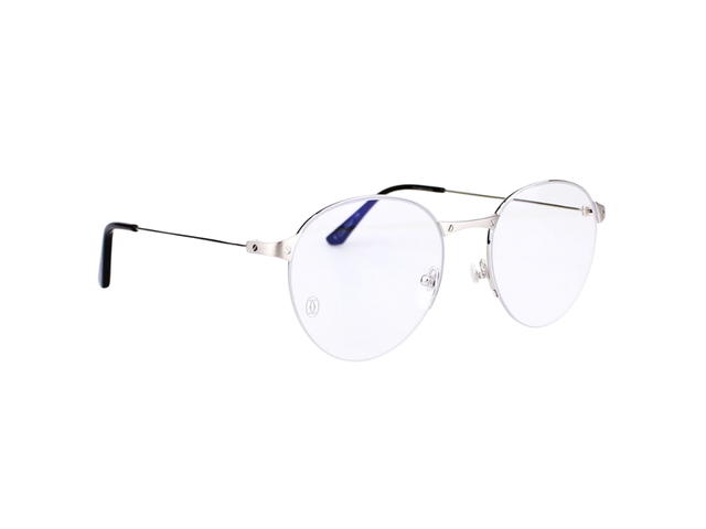 Cartier Cartier CT0405O-002-52 Glasses In Silver-Titanium Frame With Mirror Lenses - view 3