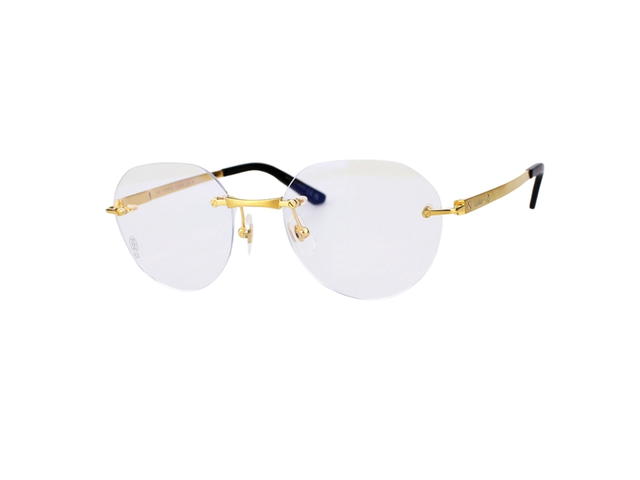 Cartier Cartier CT0408O-001-53 Glasses In Gold-Plate Frame With Mirror Frameless Lenses - view 1