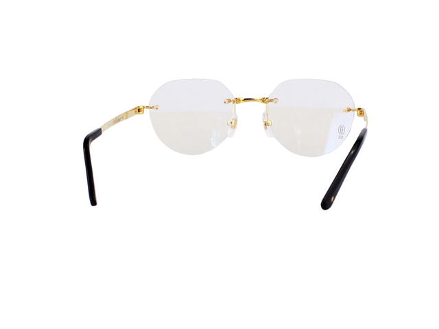 Cartier Cartier CT0408O-001-53 Glasses In Gold-Plate Frame With Mirror Frameless Lenses - view 4