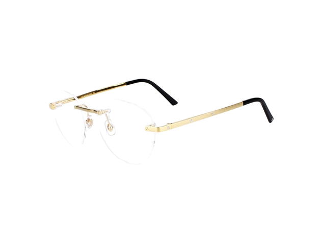 Cartier Cartier CT0414O-001 Glasses In Yellow Gold Frame With Mirror Frameless Lenses - view 4