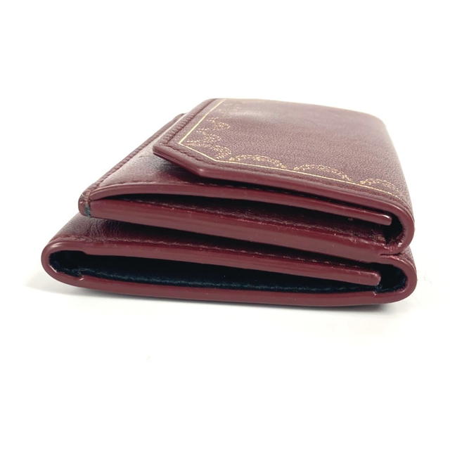 Cartier CARTIER Garland de Cartier Wallet Compact Wallet Trifold wallet Leather wine-red - view 4