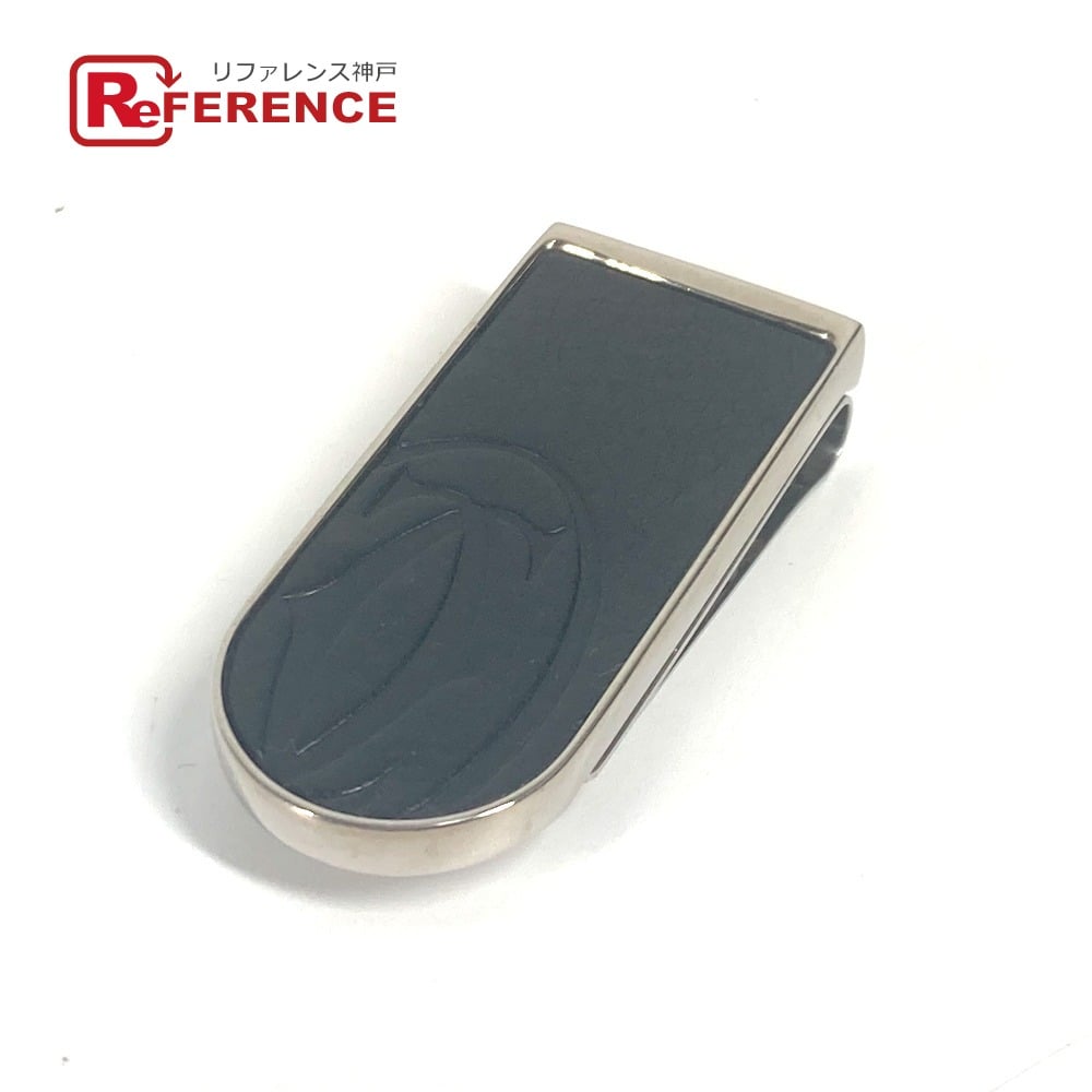 Cartier CARTIER logo Wallet Money clip SS / Leather Black/Silver