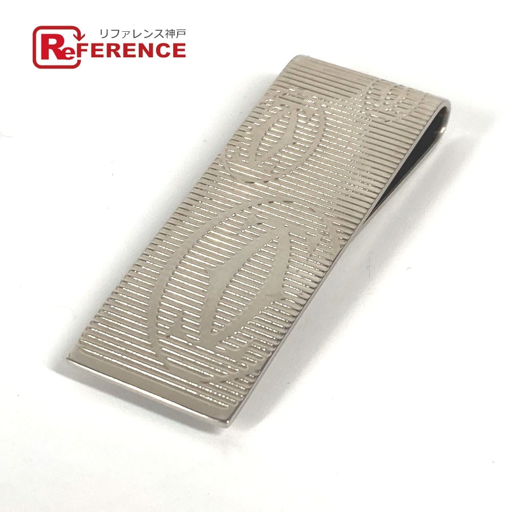 Cartier CARTIER logo Wallet Money clip SS Silver