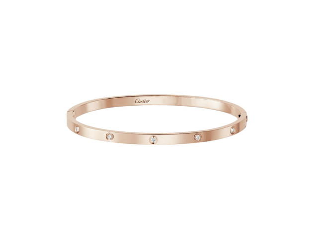 Cartier Cartier Love Bracelet Small Model In 18K Rose Gold With10 Diamonds - view 1