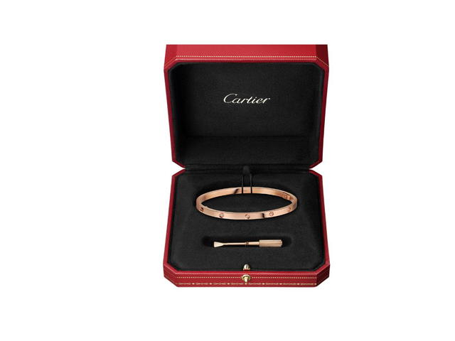 Cartier Cartier Love Bracelet Small Model In 18K Rose Gold With10 Diamonds - view 3