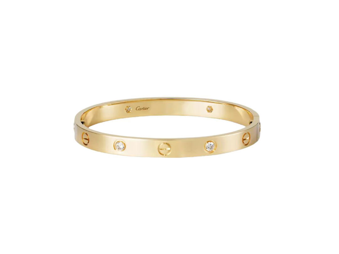 Cartier Cartier Love Bracelet With 4 Diamonds In Yellow Gold