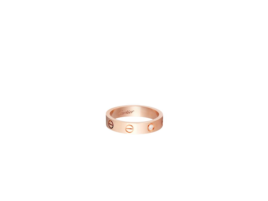 Cartier Cartier Love Wedding Band Ring 1 Diamond In Rose Gold Hardware