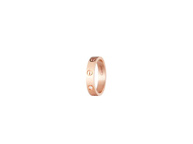 Cartier Cartier Love Wedding Band Ring 1 Diamond In Rose Gold Hardware - view 4