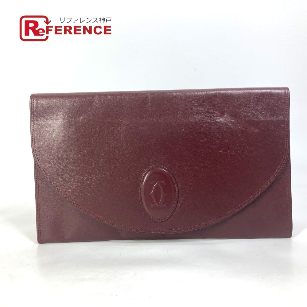 Cartier CARTIER Must de Line Pouch Clutch bag Leather wine-red