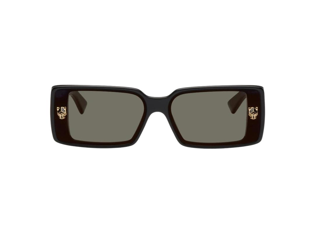 Cartier Cartier Panthère de Cartier Rectangular Sunglasses In Black Acetate With Gray Lenses