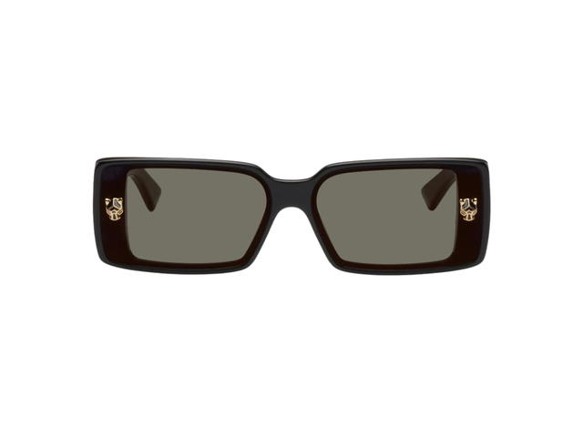 Cartier Cartier Panthère de Cartier Rectangular Sunglasses In Black Acetate With Gray Lenses - view 1