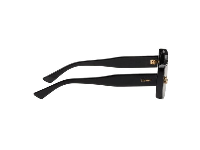 Cartier Cartier Panthère de Cartier Rectangular Sunglasses In Black Acetate With Gray Lenses - view 2