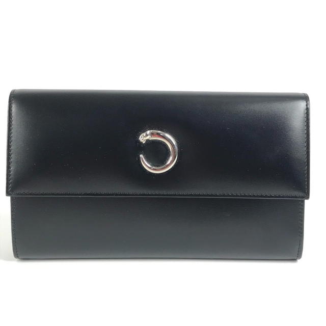 Cartier CARTIER PANTHERE 2-fold long wallet Long Wallet Leather Black/SilverHardware - view 2