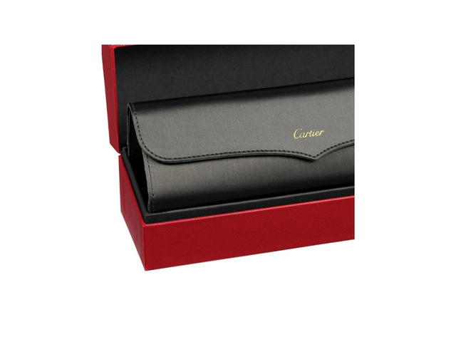 Cartier Cartier Pasha De Cartier Sunglasses In Smooth Golden-Finish Titanium And Square Shape And Burgundy Lenses - view 3