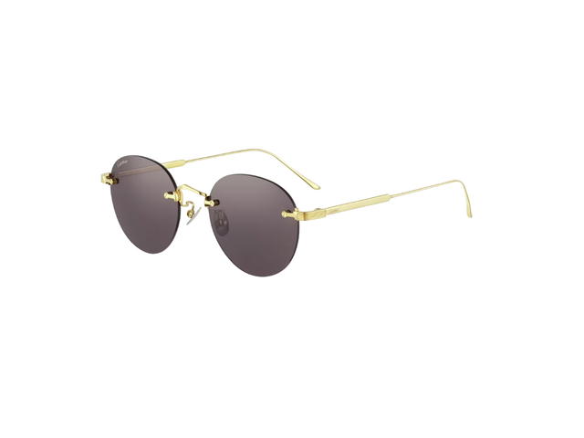 Cartier Cartier Signature C De Cartier Sunglasses In Smooth Golden-Finish Titanium With Gray Lenses - view 2