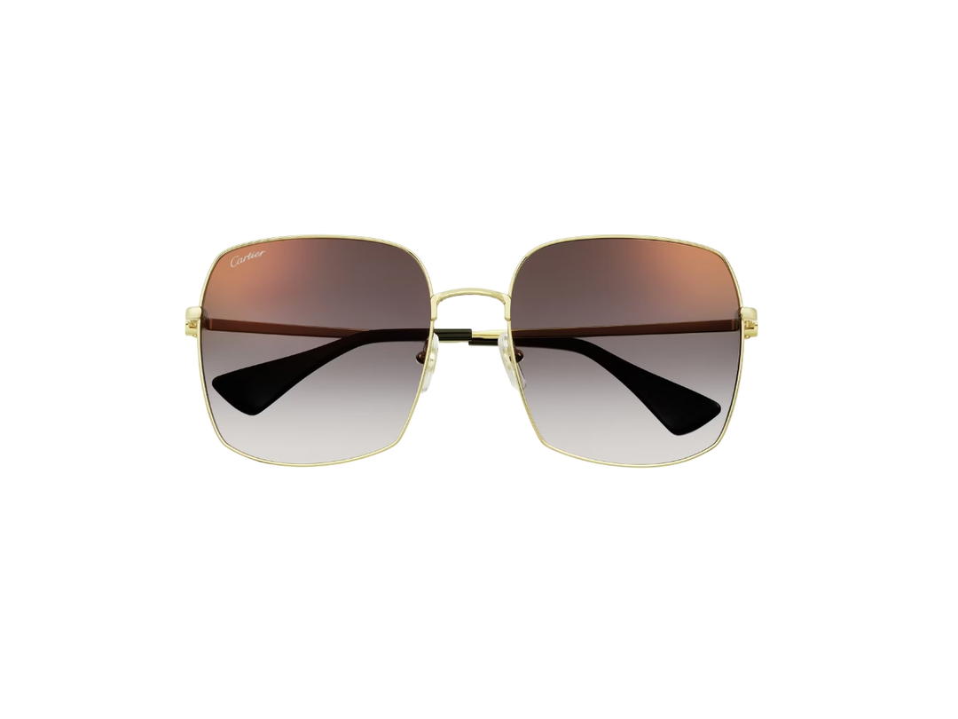 Cartier Cartier Signature C De Cartier Sunglasses In Smooth Golden Finish With Gray Lenses