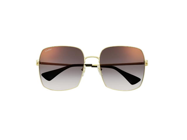 Cartier Cartier Signature C De Cartier Sunglasses In Smooth Golden Finish With Gray Lenses - view 1