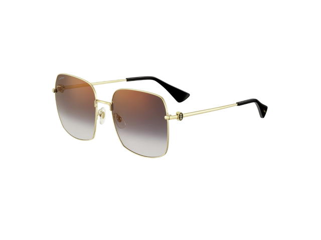 Cartier Cartier Signature C De Cartier Sunglasses In Smooth Golden Finish With Gray Lenses - view 2