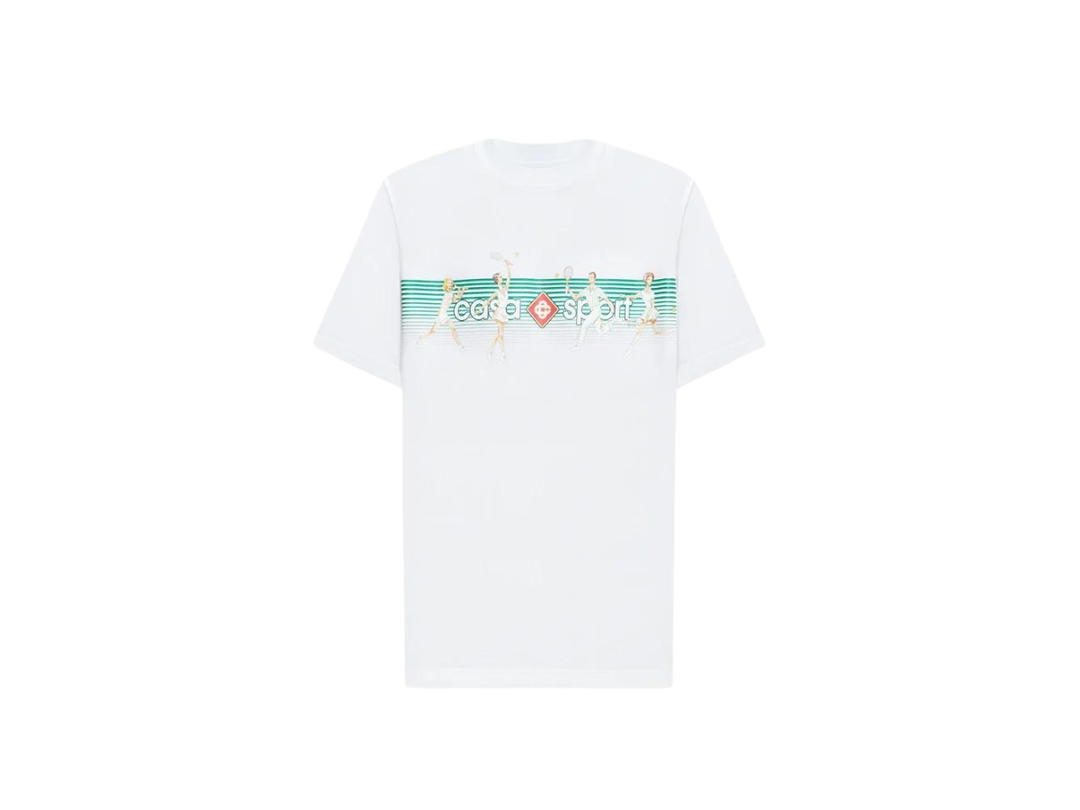 CASABLANCA CASABLANCA Playful Stripes White T-Shirt With Print
