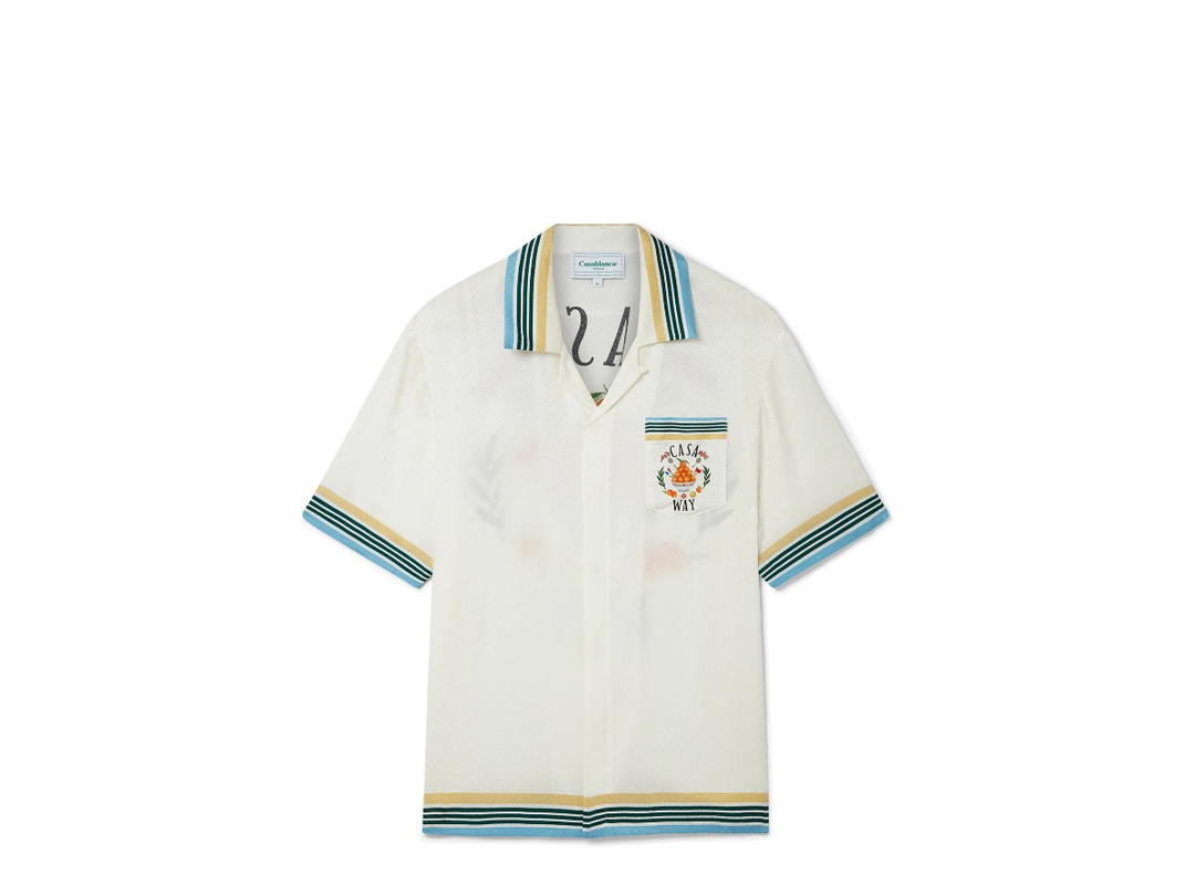 CASABLANCA CASABLANCA CB Cuban Collar Short Sleeve Shirt CASA WAY