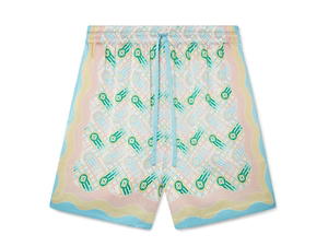 Buy CASABLANCA CB MEN Silk Shorts With Drawstrings PING PONG PRINT at Sasom – Authentic and Ready to Ship