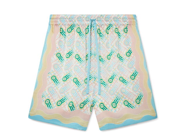 CASABLANCA CASABLANCA CB MEN Silk Shorts With Drawstrings PING PONG PRINT - view 1