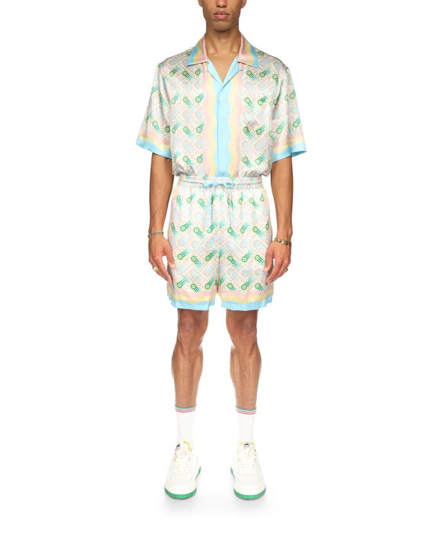 CASABLANCA CASABLANCA CB MEN Silk Shorts With Drawstrings PING PONG PRINT - view 3