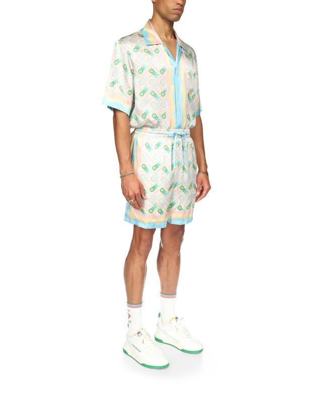 CASABLANCA CASABLANCA CB MEN Silk Shorts With Drawstrings PING PONG PRINT - view 4