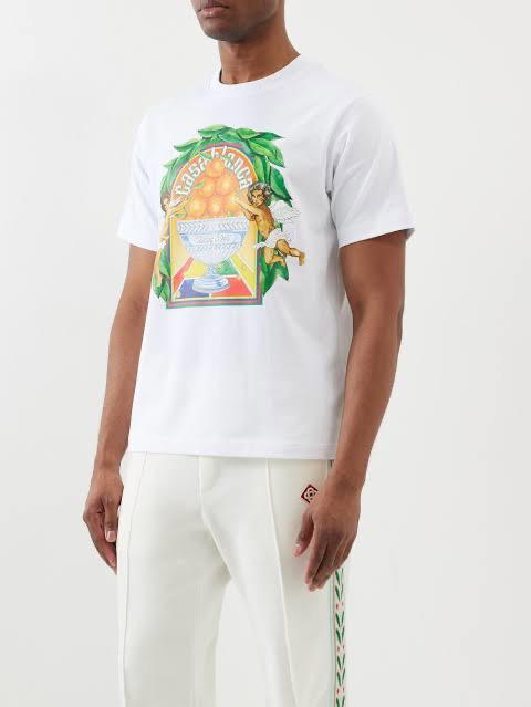 CASABLANCA CASABLANCA CB Printed Unisex T-Shirt TRIOMPHE D'ORANGE / WHITE JERSEY - view 3