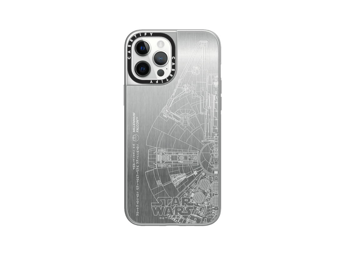 Casetify Casetify x StarWars iPhone 12 Pro Max Magsafe Compatible Millenium Falcon Aluminum Case Silver