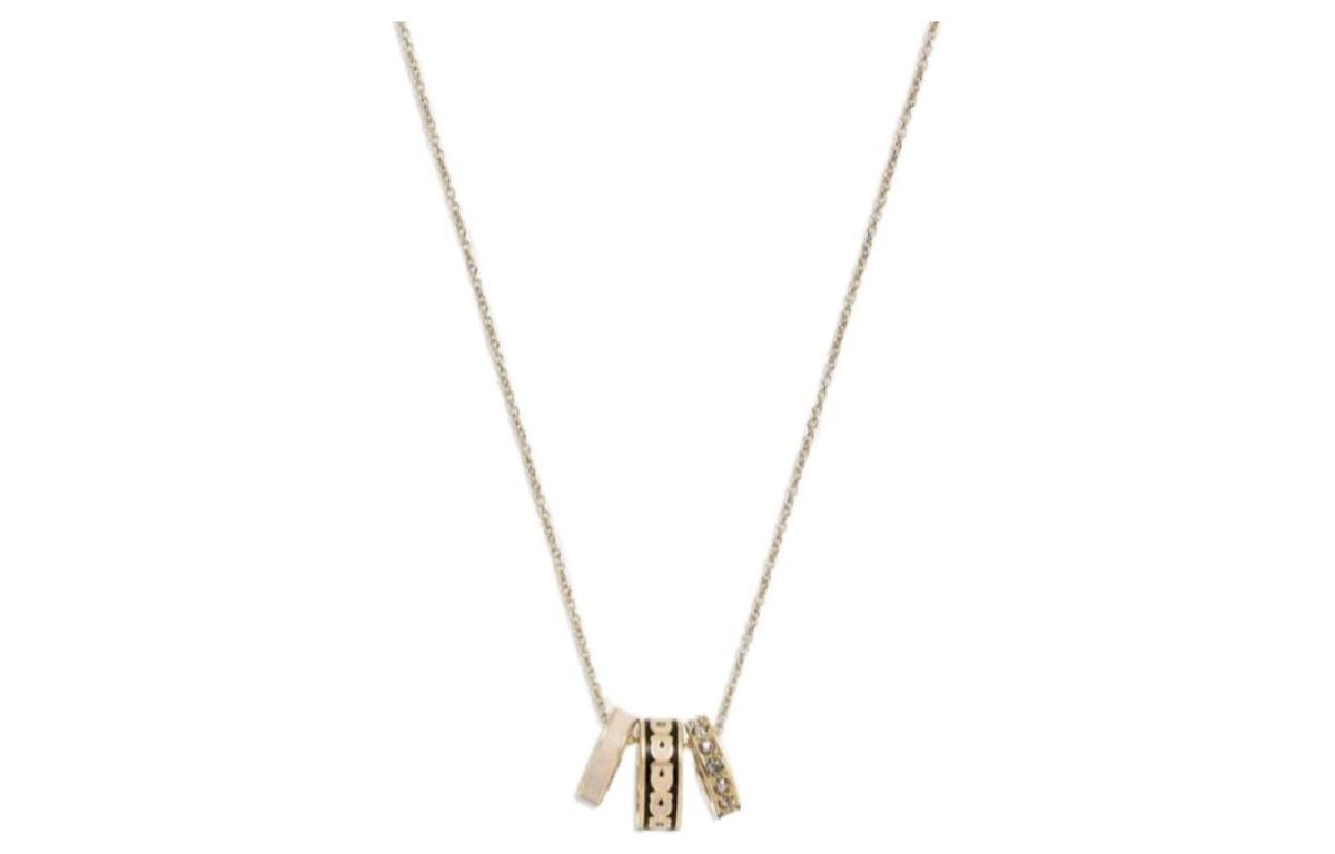 Coach Coach Signature Enamel Necklace Gold