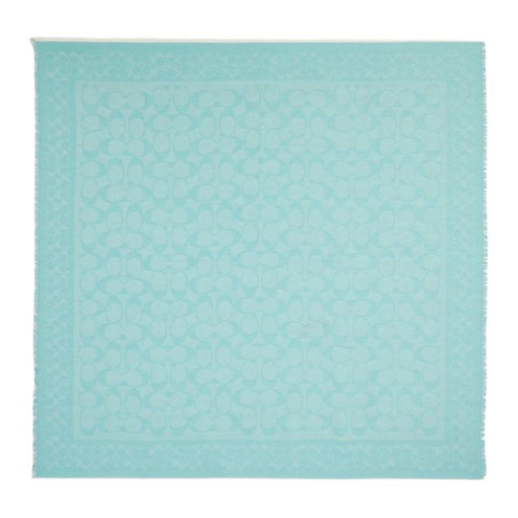 Coach Coach Signature Oversized Square Scarf Blue