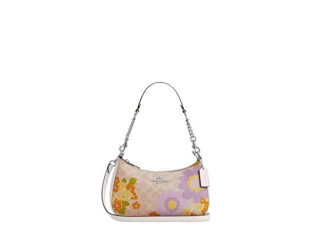 Coach Coach Teri Shoulder Bag In Signature Canvas With Floral Print Sand Multi - view 1