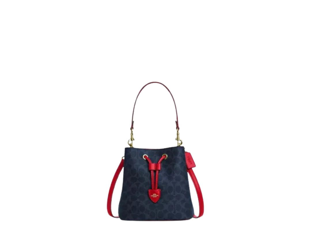 Coach Coach Rowan Bucket Bag Denim Bold Red