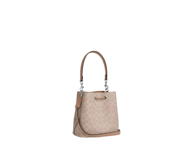 Coach Coach Rowan Bucket Bag In Signature Canvas Sand Taupe - view 3