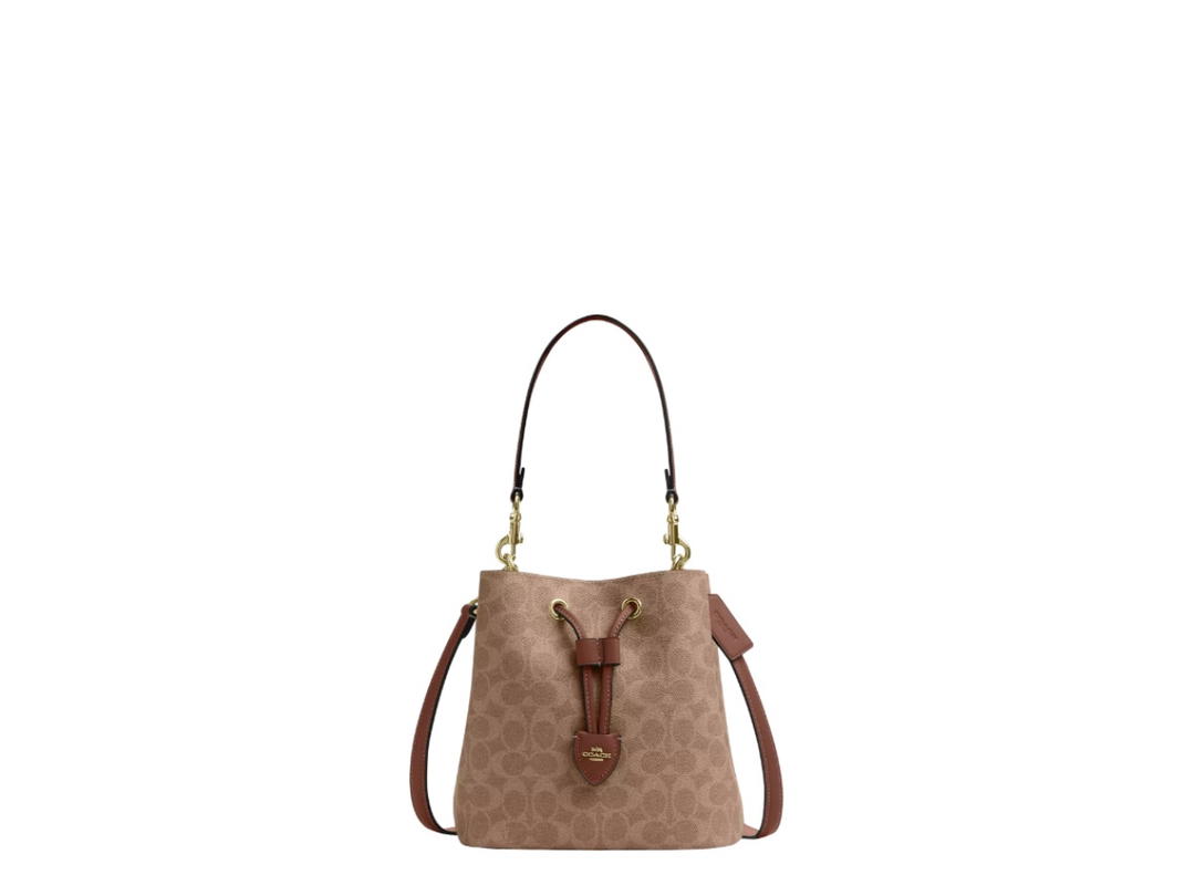 Coach Coach Rowan Bucket Bag In Signature Canvas Tan Brown